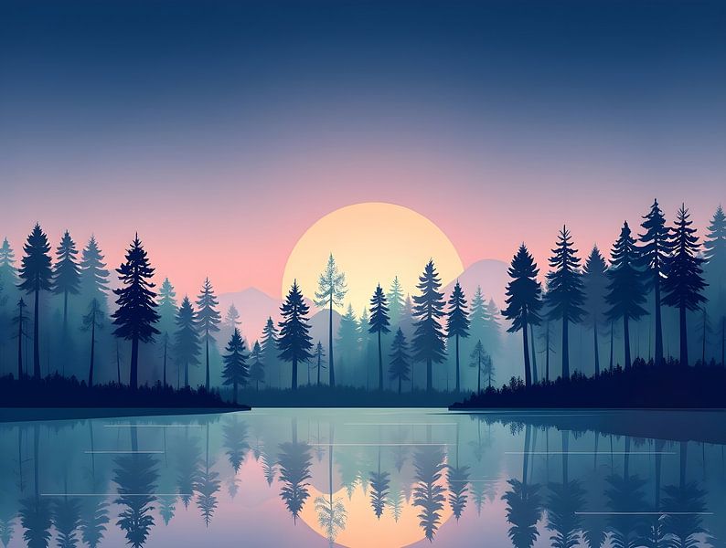 Serene zonsondergang van Artistic