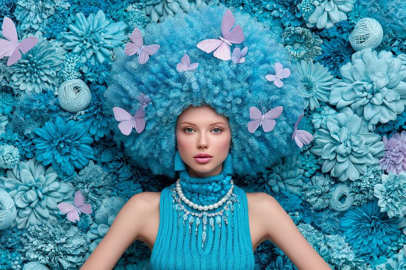 portrait of woman in colour by Egon Zitter