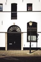 Black and white Old Dutch facade