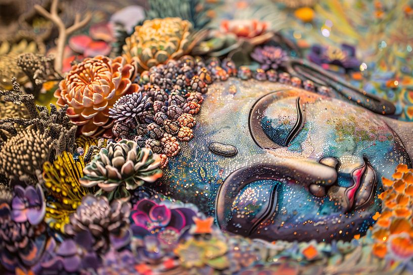 Buddha in blumiger Pracht von Art & Soul Creations