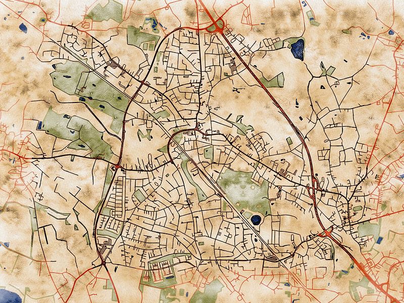 Carte de Pinneberg avec le style 'Serene Summer' par Maporia