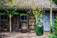 Gartenstillleben mit Vase.
