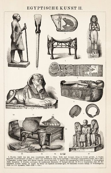 Vintage engraving Egyptian art II by Studio Wunderkammer