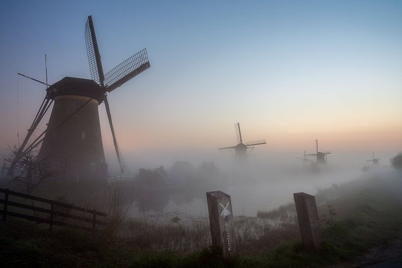 Kinderdijk in the mist by Roy Poots