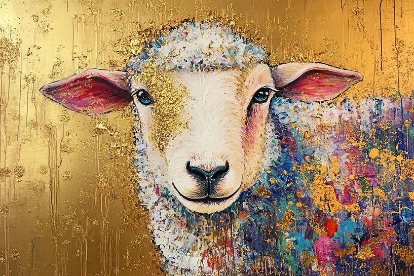 Freundliche Augen, goldener Himmel von Wunderbare Kunst