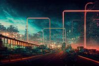 Een snelweg in Neo Megacity