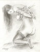 Bondage Art - Erotic nude drawings