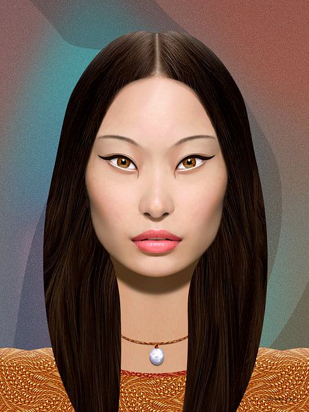 Mädchen mit Perle von Ton van Hummel (Alias HUVANTO)