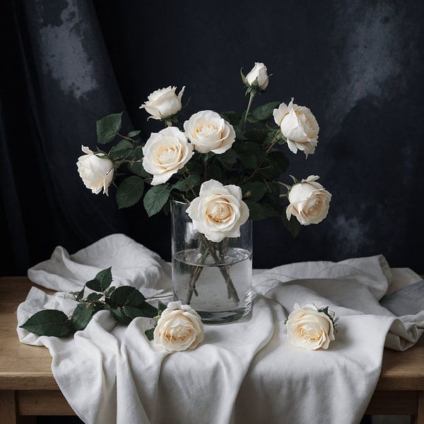 Roses blanches par Matteo Bellini
