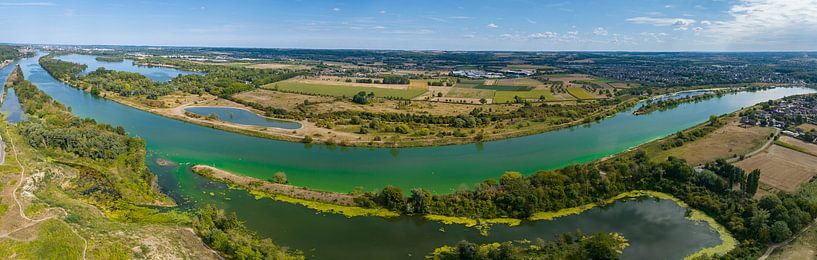 Meuse river panorama during a dry summer seen from above by Sjoerd van der Wal Photography