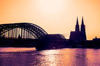Panorama de Cologne Coucher de soleil à la cathédrale