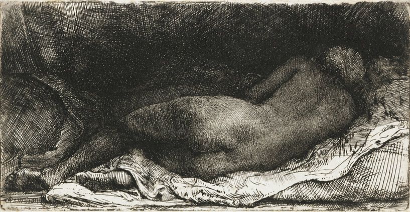 Rembrandt van Rijn, Reclining female nude, 1658 by Atelier Liesjes
