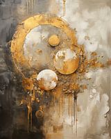 Gold- und Erdtöne – Beruhigendes abstraktes Gemälde