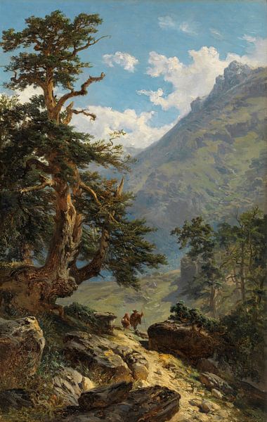 Carlos de Haes-Uphill Trail, Canyon Pay, Antique Landscape by finemasterpiece