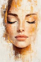 Prachtig abstract schilderij van vrouw's gezicht