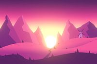 Zonsondergang in een Buitenaards Landschap