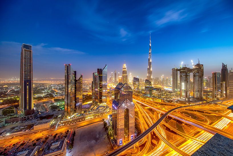 Burj Khalifa - Sheikh Zayed Road und Al Safa Street von Rene Siebring