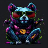 Cyber-Panda mit Brille