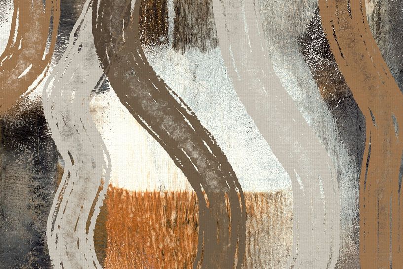 Japandi. Abstrait texturé en rouille et blanc par Dina Dankers