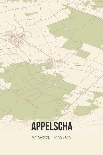 Alte Karte von Appelscha (Fryslan) von Ortsdrucke