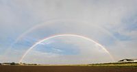 Double  rainbow above bulbfields