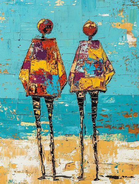 Abstracte Figuren Samen van Kunst Kriebels