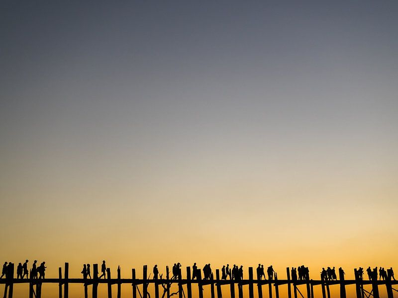 Aufnahmen der U Bein Brücke in Mandalay, Myanmar von Shanti Hesse