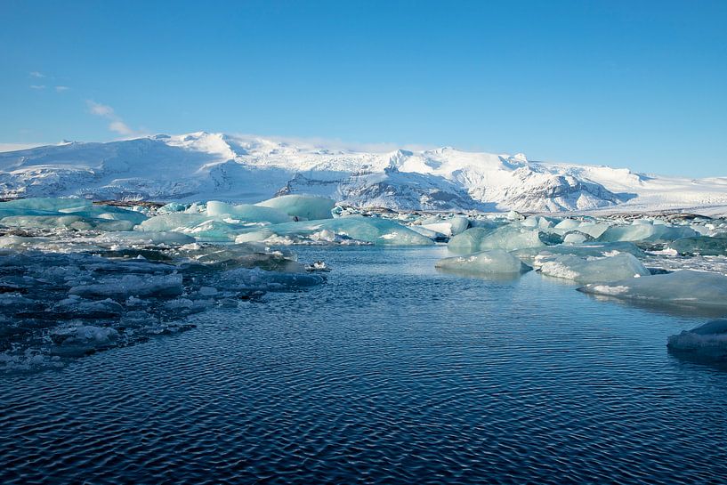 Paysage de l'Islande, Jökulsárlón. Lac glacier et plage de diamants par Gert Hilbink