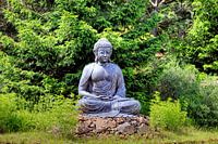 Buddha-Statue im Nepal Himalaya Pavillon Wiesent bei Regensburg