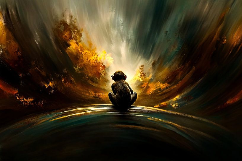 Affe in bunter Natur von Art & Soul Creations