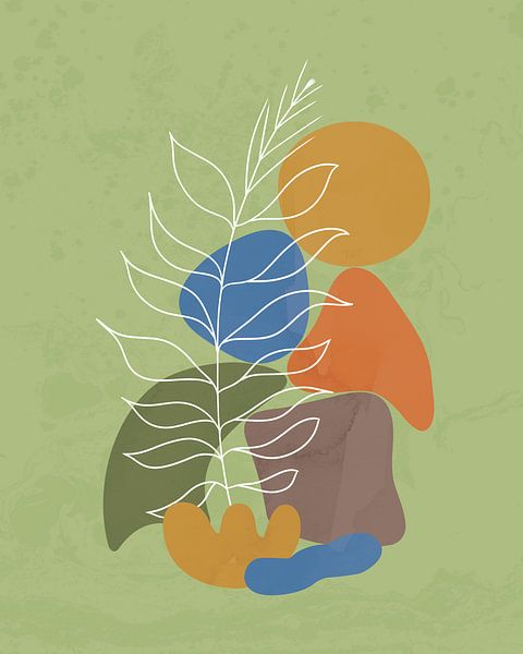 Abstract zomerlandschap in groen van Tanja Udelhofen