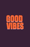 Citation rétro - Good Vibes en violet et orange