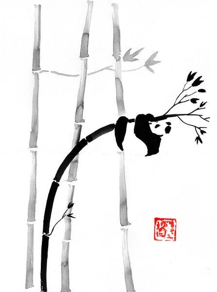 panda dans son arbre par Péchane Sumie