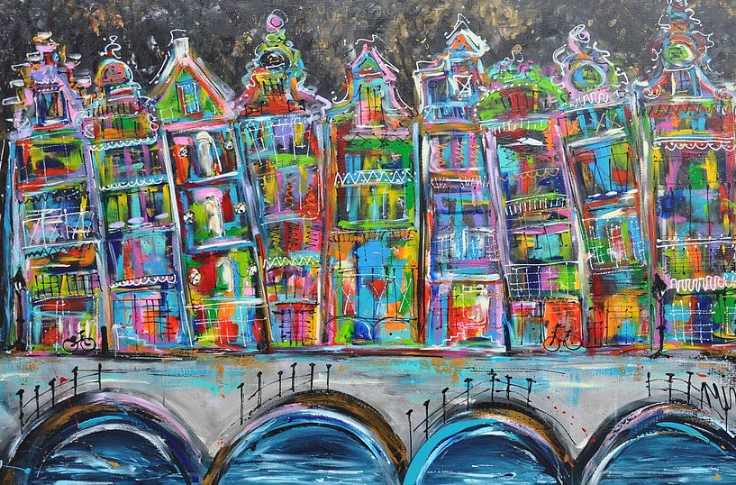 Canaux de nuit par Kunstenares Mir M. Kolkman van der Klip