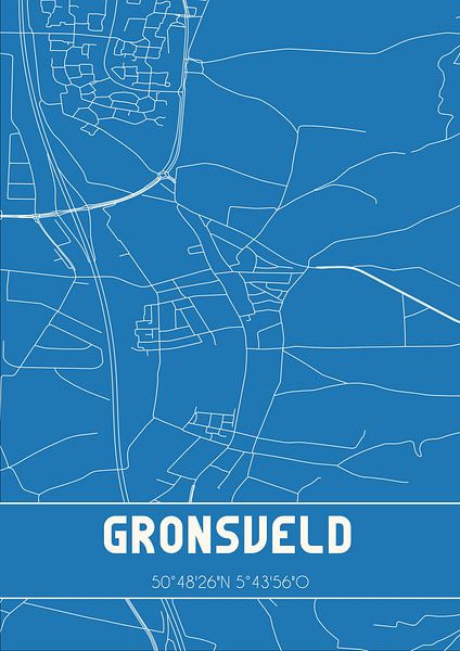 Blaupause | Karte | Gronsveld (Limburg) von Ortsdrucke