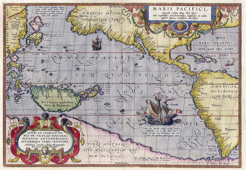 Maris Pacifici by Ortelius (1589) van Meesterlijcke Meesters