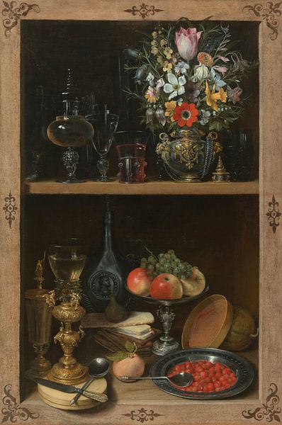 Nische mit Obst und Blumen, Georg Flegel von Meisterhafte Meister