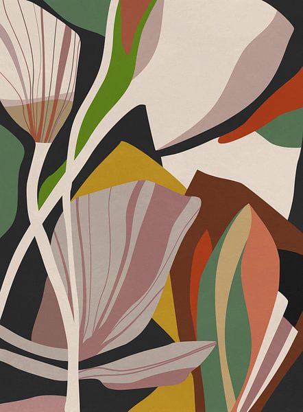 Leaves and flowers by Angel Estevez