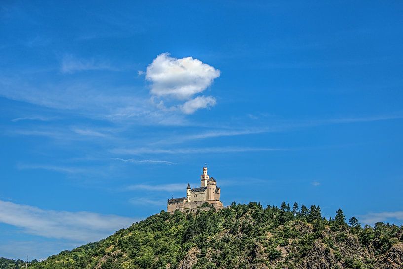 Het kasteel &quot;Der Marksburg&quot; aan de rivier de Rijn by Harrie Muis