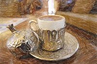 Verzierte Tasse mit türkischem Mokka