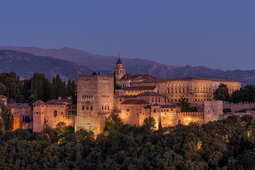 Photo du soir de l'Alhambra à Grenade par Franca Gielen