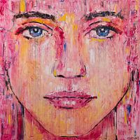 Malerei rosa Frau Porträt