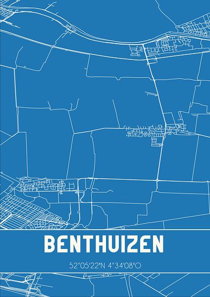 Blueprint | Map | Benthuizen (South Holland) by Prints of Place