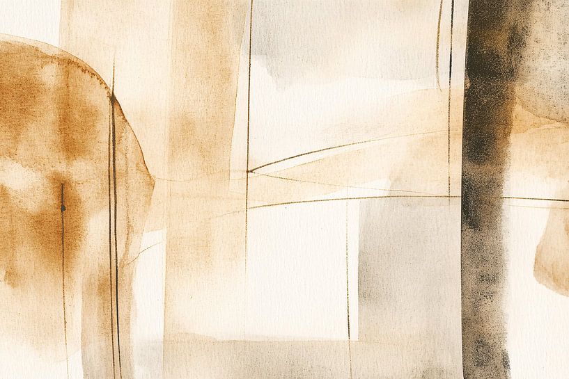 Minimalistisches Aquarell in Erdtönen von Imperial Art House