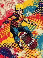 Fliegender Skater Junge | Pop Art für das KInderzimmer
