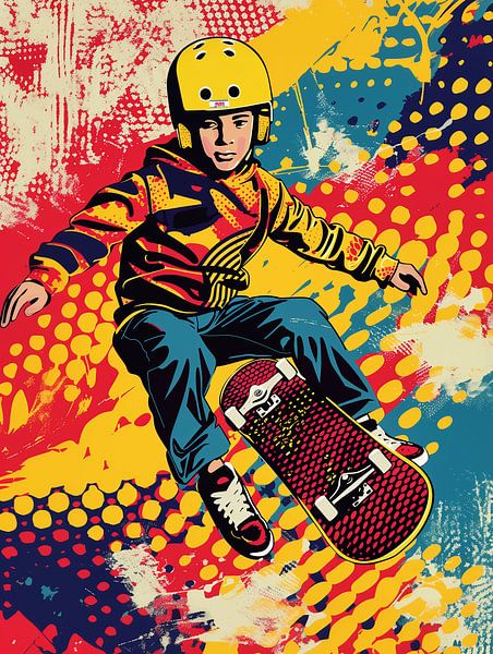 Skater volant garçon | Pop Art pour la chambre d'enfant par Frank Daske | Foto & Design