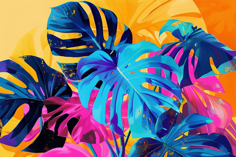 Abstracte Monstera van Poster Art Shop