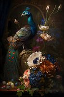 peacock still life