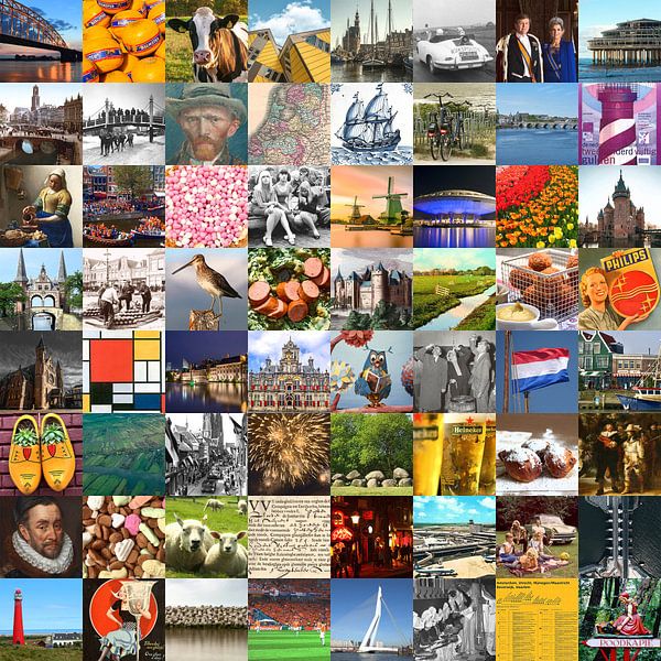 Typical Netherlands - collage of images of the country and history by Roger VDB