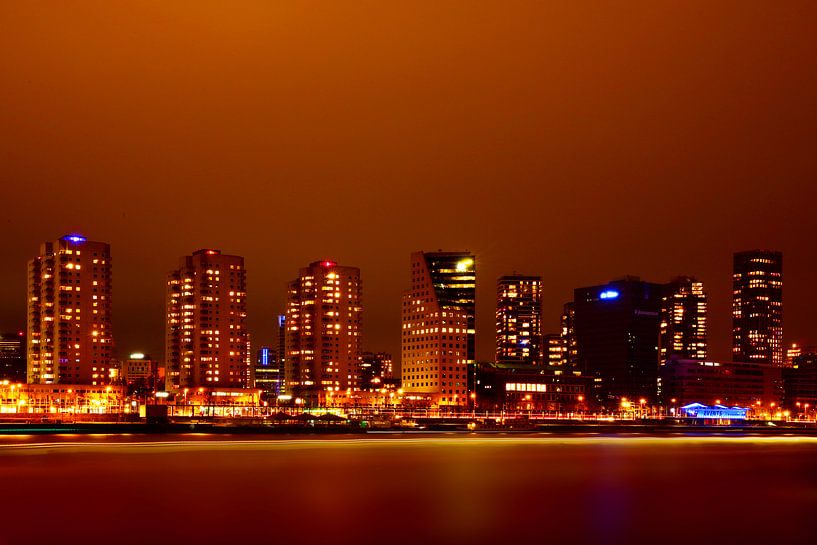 Rotterdam by night by Diana van Geel